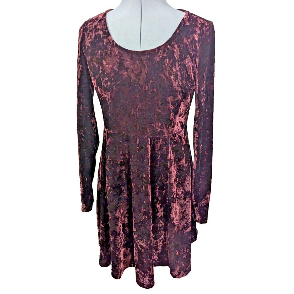 Forever 21 Velvet Long Sleeve Dress - Pink